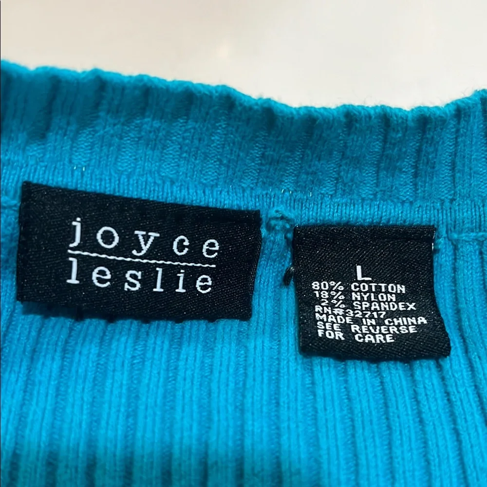 Joyce Leslie Teal Ribbed Sweater - Picture 6 of 6